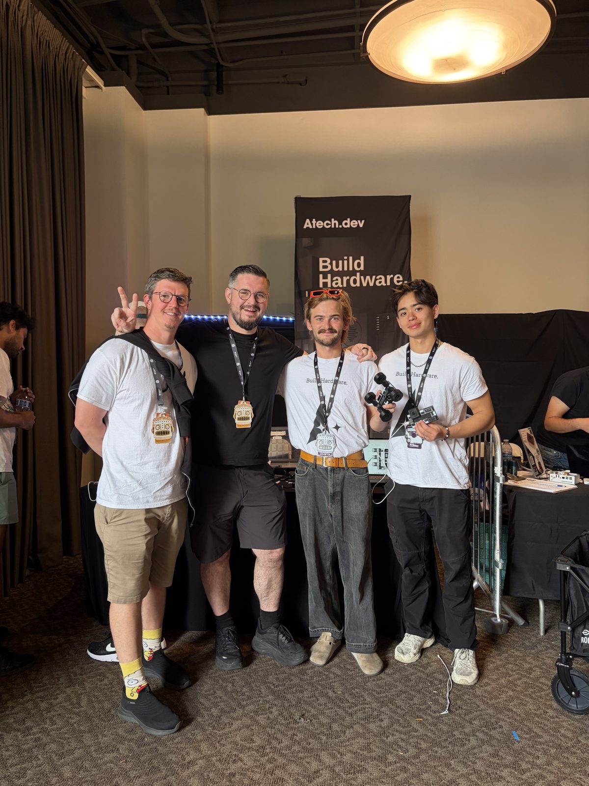 Josef Průša with the Atech team at the booth