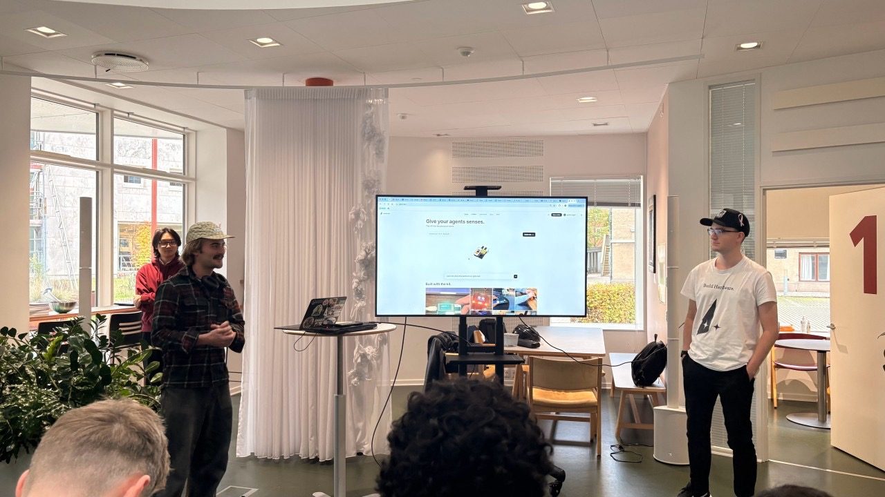 Pitching in front of the screen at KU Lighthouse